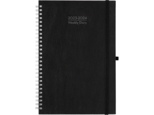 Ημερολόγιο εβδομαδιαίο Spiral Carma 2 ετών_A  2023-2024 17x24 με λάστιχο μαύρο.